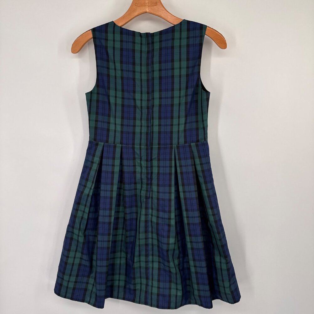 Vineyard Vines girls Sleeveless satin Plaid Dress Green Blue Size 14 holiday new - Picture 13 of 13